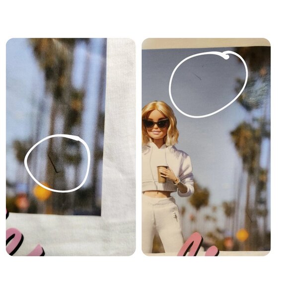 ZARA x BARBIE Collection Girls 8-9 KIDS TSHIRT Los Angeles Short Cropped Cotton - Picture 6 of 6